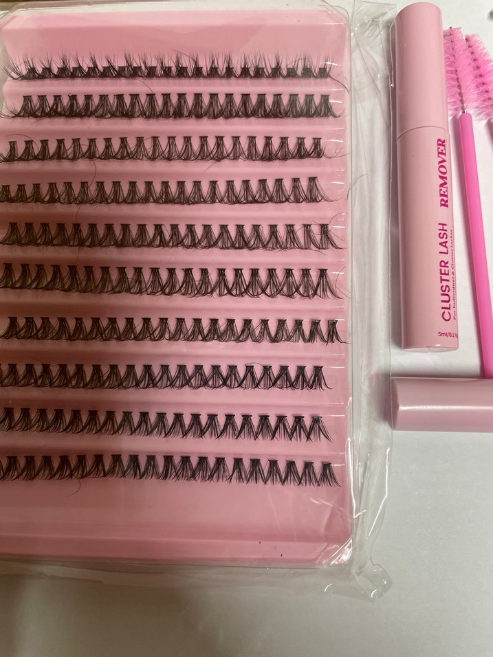 Pastel Pembe Takma Kirpik Seti ve Remover - Görsel 3