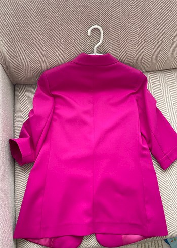 Pembe Mini Düğmeli Kadın Blazer Ceket - Görsel 2