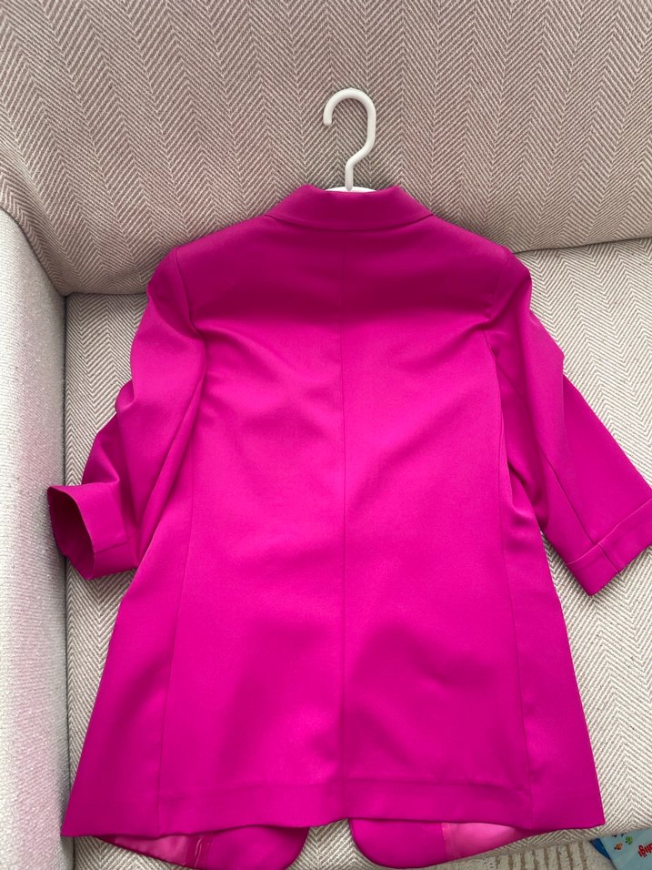Pembe Mini Düğmeli Kadın Blazer Ceket - Görsel 2