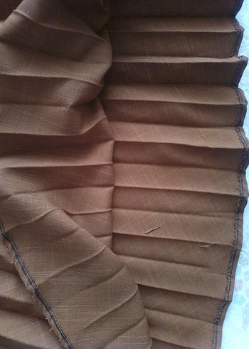 Kahverengi Piliseli Uzun Kollu Elbise - Görsel 5