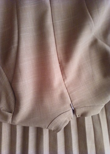 Kahverengi Piliseli Uzun Kollu Elbise - Görsel 6