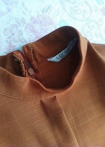 Kahverengi Piliseli Uzun Kollu Elbise - Görsel 4