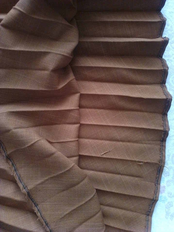 Kahverengi Piliseli Uzun Kollu Elbise - Görsel 5