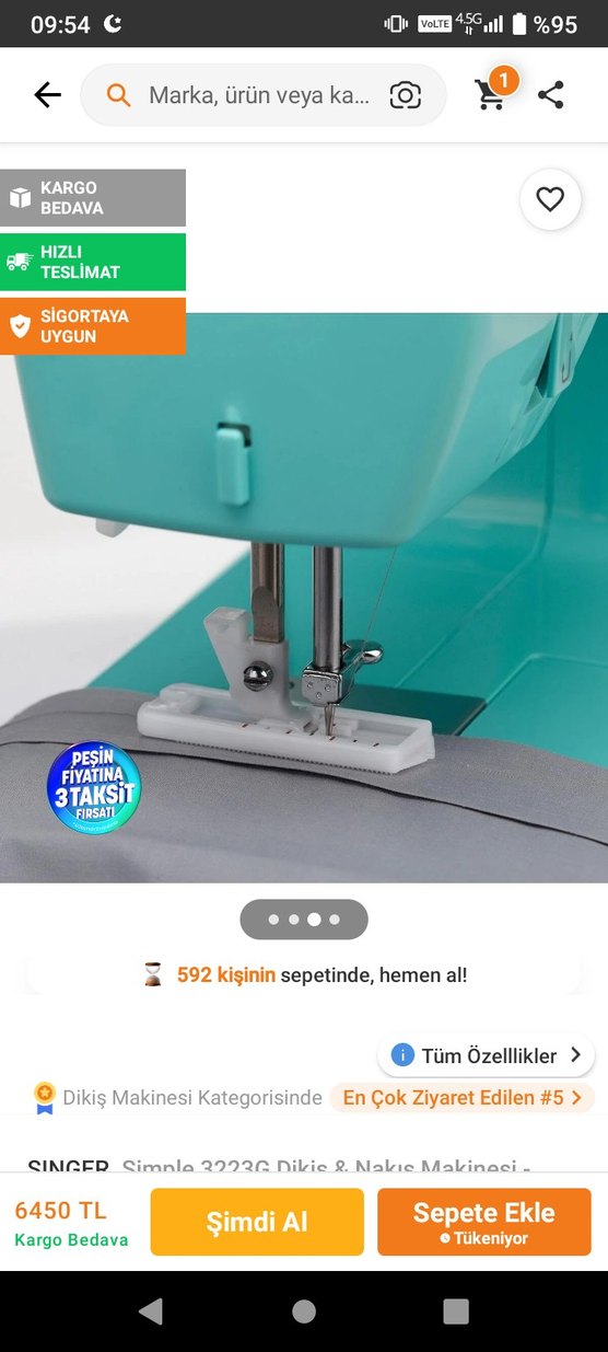 Singer Simple Turkuaz Dikiş Makinesi - Görsel 2