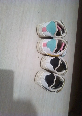 unisex Çocuk Beyaz Cırt Cırtlı Spor Ayakkabı - Görsel 4