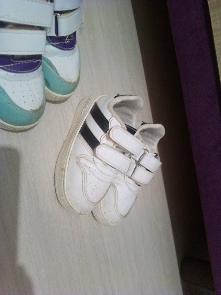 unisex Çocuk Beyaz Cırt Cırtlı Spor Ayakkabı - Görsel 3