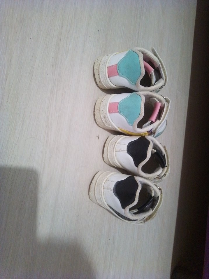 unisex Çocuk Beyaz Cırt Cırtlı Spor Ayakkabı - Görsel 4