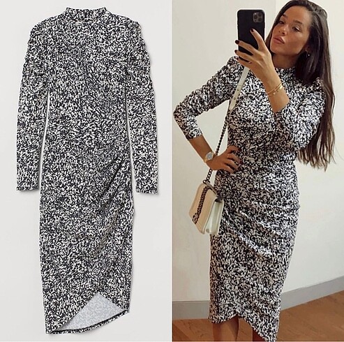H&M drapeli elbise