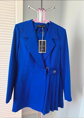 Düğmeli Lacivert Mini Kadın Blazer