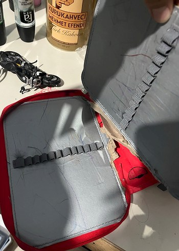 Çift katlı kalemlik - Kırmızı Çocuk Okul Çantası - Görsel 3