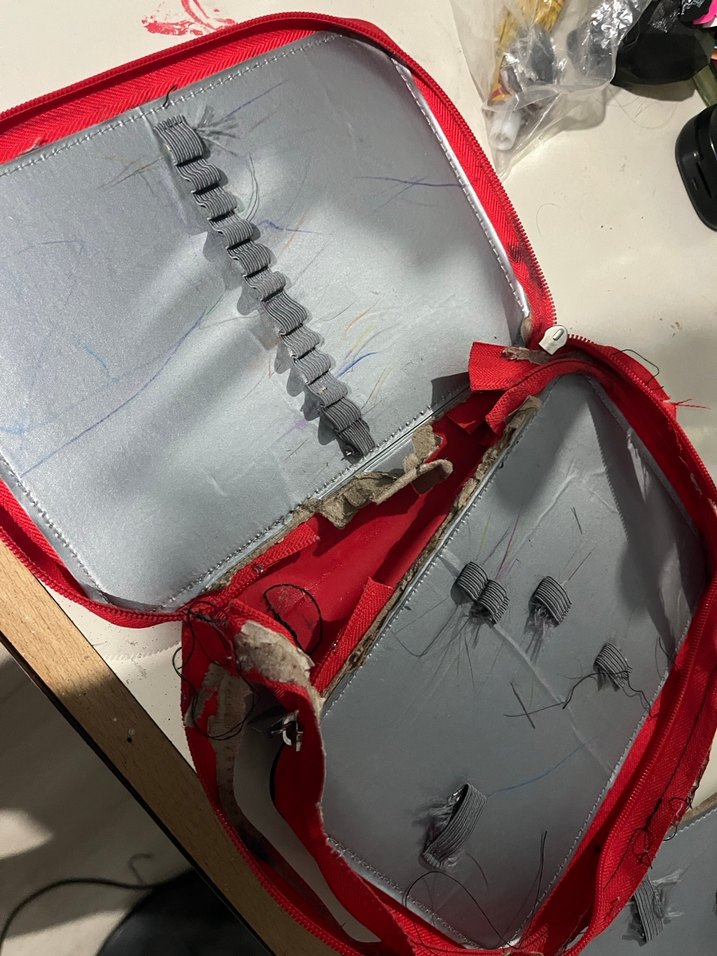 Çift katlı kalemlik - Kırmızı Çocuk Okul Çantası - Görsel 4