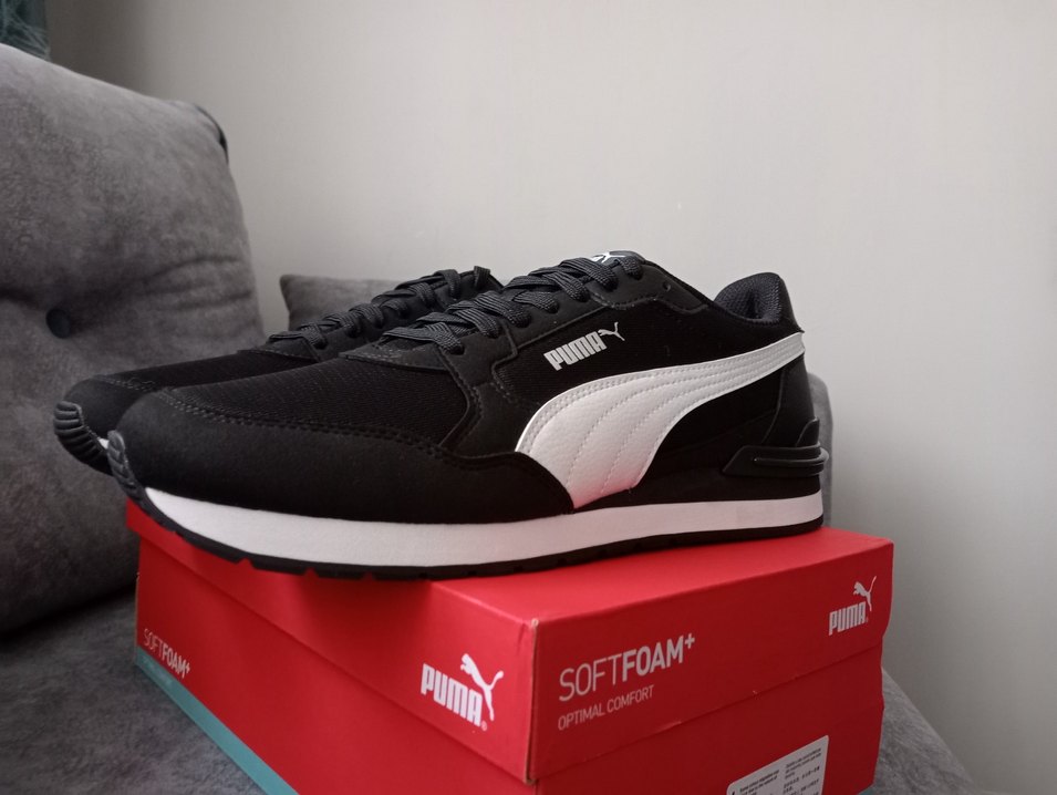 Siyah Beyaz Puma St Runner V4 Mesh Ayakkabı - Orjinal - Görsel 2