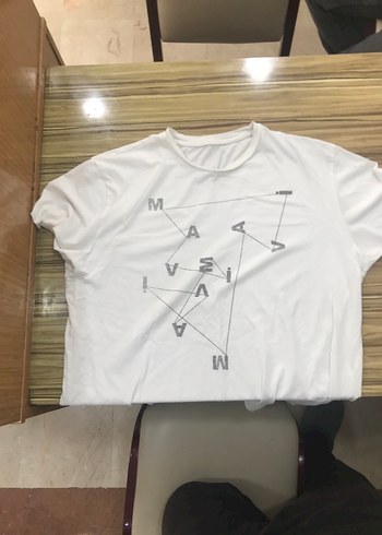 Mavi Jeans Beyaz Baskılı Erkek Tişört Gri Desenli
