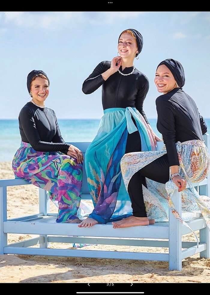 Renkli baski Pareo - Görsel 3