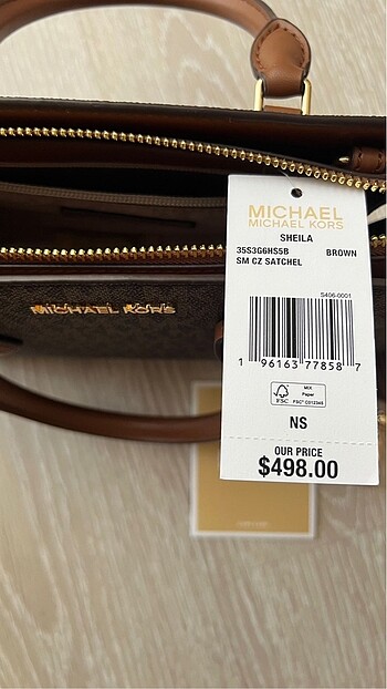 Beden MK Sheila Small Saffiano Leather Satchel