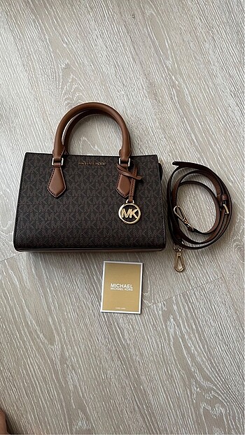 Beden kahverengi Renk MK Sheila Small Saffiano Leather Satchel