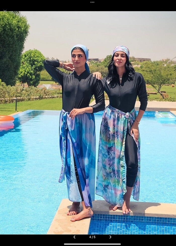 Renkli baski Pareo - Görsel 4