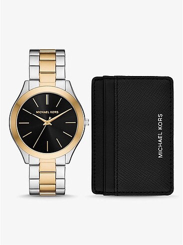 Michael Kors Aspyn Saat/Deri Kartlik Set