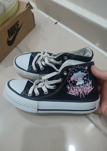 Kız Çocuk Pembe Baskılı converse spor ayakkabı - Görsel 3