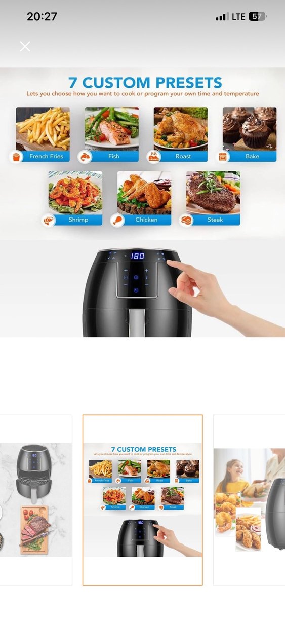 Dijital Ekranlı Siyah Airfryer - Görsel 4