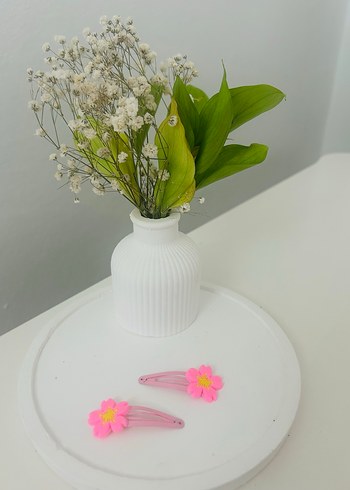 Renkli Çiçek Desenli Elastik Çocuk Toka Seti - Görsel 2