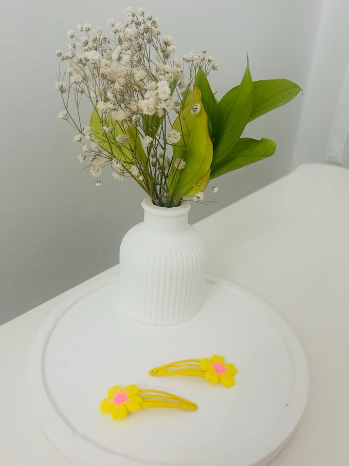 Renkli Çiçek Desenli Elastik Çocuk Toka Seti - Görsel 5