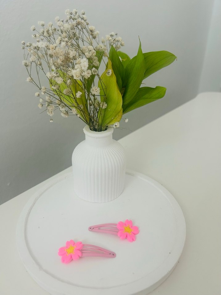 Renkli Çiçek Desenli Elastik Çocuk Toka Seti - Görsel 2