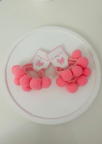 Renkli Ponponlu Lastikli Çocuk Saç Tokaları - Görsel 3