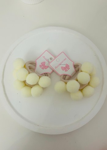 Renkli Ponponlu Lastikli Çocuk Saç Tokaları - Görsel 6