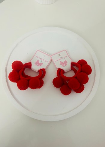 Renkli Ponponlu Lastikli Çocuk Saç Tokaları - Görsel 5