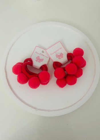 Renkli Ponponlu Lastikli Çocuk Saç Tokaları - Görsel 4