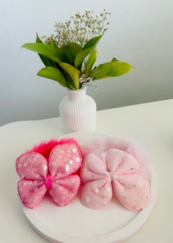 Renkli Çiçek Desenli Fiyonk Toka Seti - Görsel 4