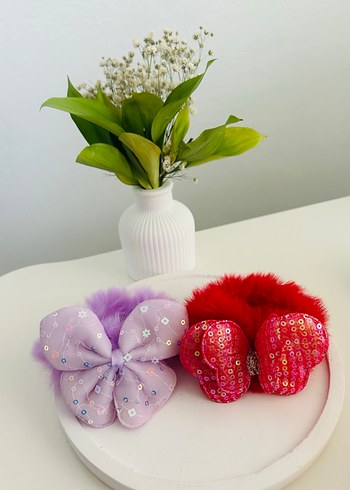 Renkli Çiçek Desenli Fiyonk Toka Seti - Görsel 3