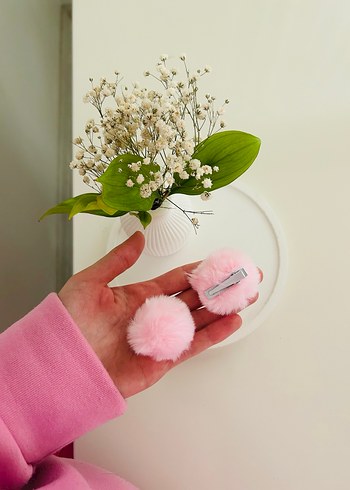 Kız Çocuk Pembe puffy toka - Görsel 2