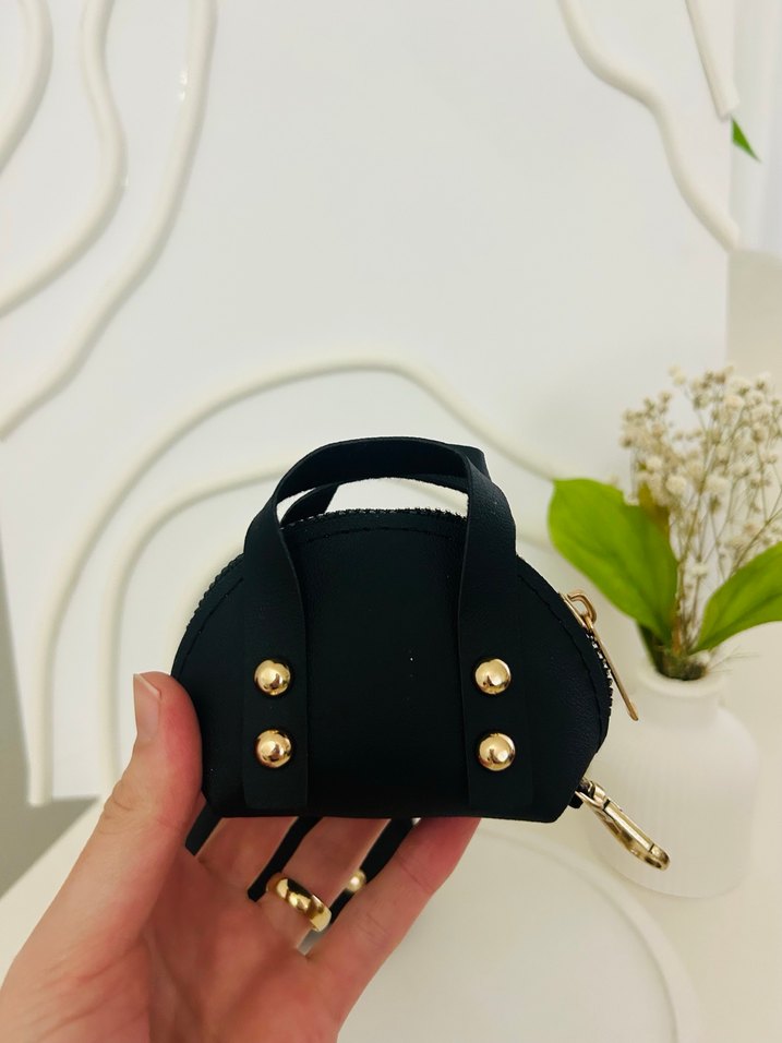 Siyah Deri Tokalı Minimalist cüzdan - Görsel 2