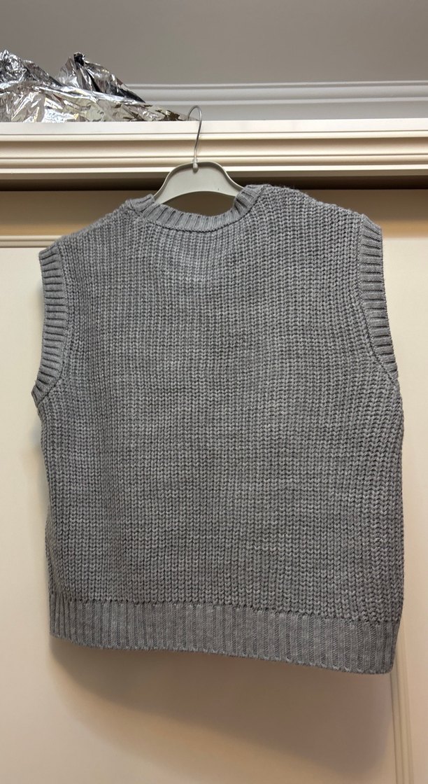 Gri Örgü Kadın Süveter - Görsel 2