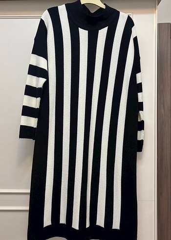 Çizgili Pilili Kadın Uzun Kollu Triko kazak - Görsel 2