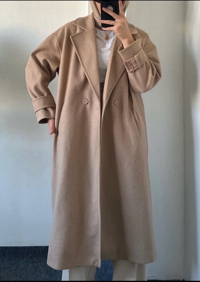 Beyaz Midi Kadın Trençkot - Görsel 2