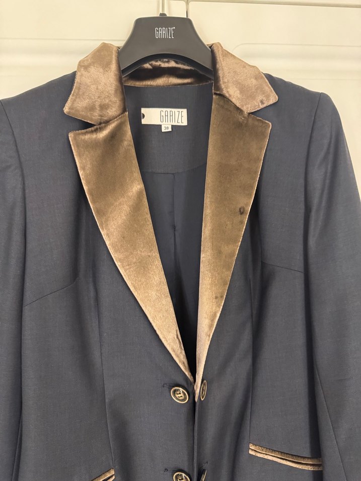 Kahverengi Kadın Uzun Düğmeli Klasik takım - Görsel 3