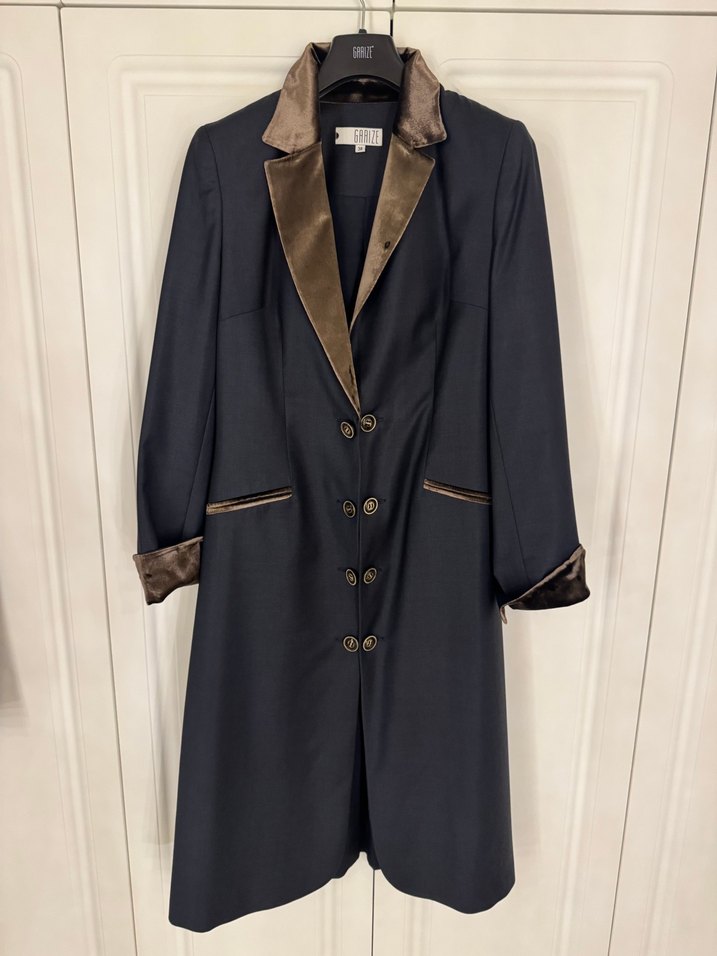 Kahverengi Kadın Uzun Düğmeli Klasik takım - Görsel 2