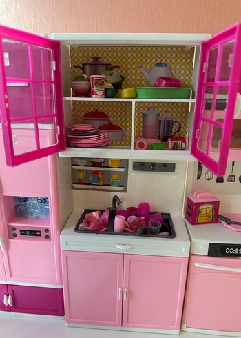 Pembe Oyuncak Mutfak Seti ve içindekiler  HESİYEDİR. - Görsel 3