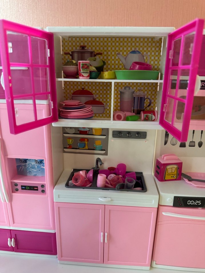 Pembe Oyuncak Mutfak Seti ve içindekiler  HESİYEDİR. - Görsel 3