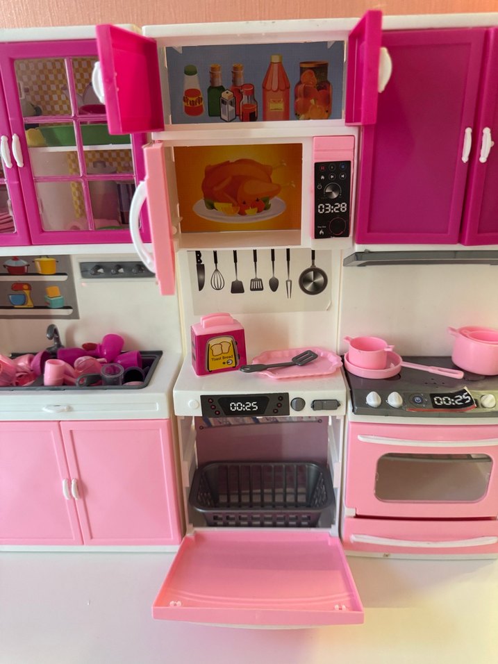 Pembe Oyuncak Mutfak Seti ve içindekiler  HESİYEDİR. - Görsel 4