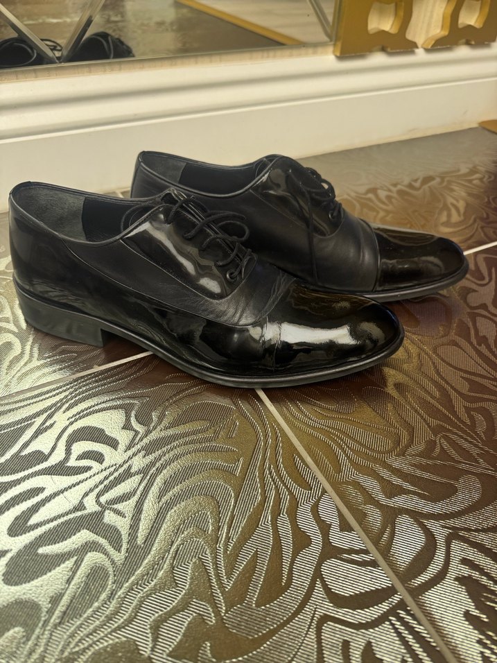 Erkek Siyah deri Klasik Bağcıklı Ayakkabı - Görsel 2