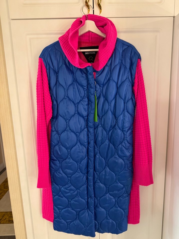 Renkli Fermuarlı Midi  Mont - Görsel 2