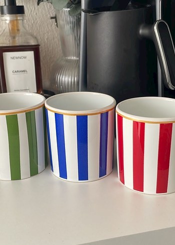 Beyaz Renkli Desenli Seramik Fincan Seti - Görsel 3