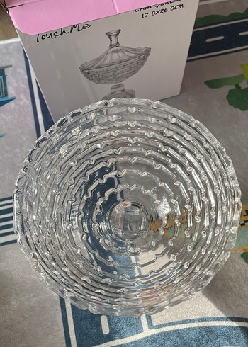 Beyaz Cam Şekerlik 17.8x26 cm - Görsel 3