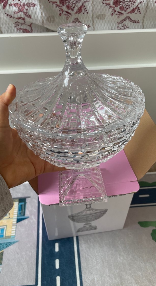 Beyaz Cam Şekerlik 17.8x26 cm - Görsel 2