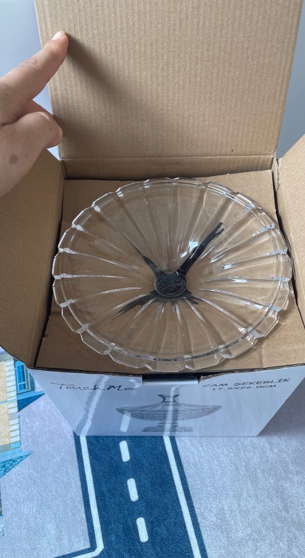 Beyaz Cam Şekerlik 17.8x26 cm - Görsel 4