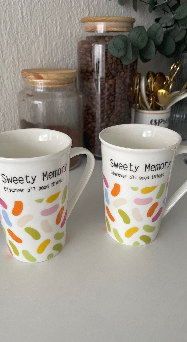 Renkli Desenli İki Adet Seramik Kupa - Görsel 2